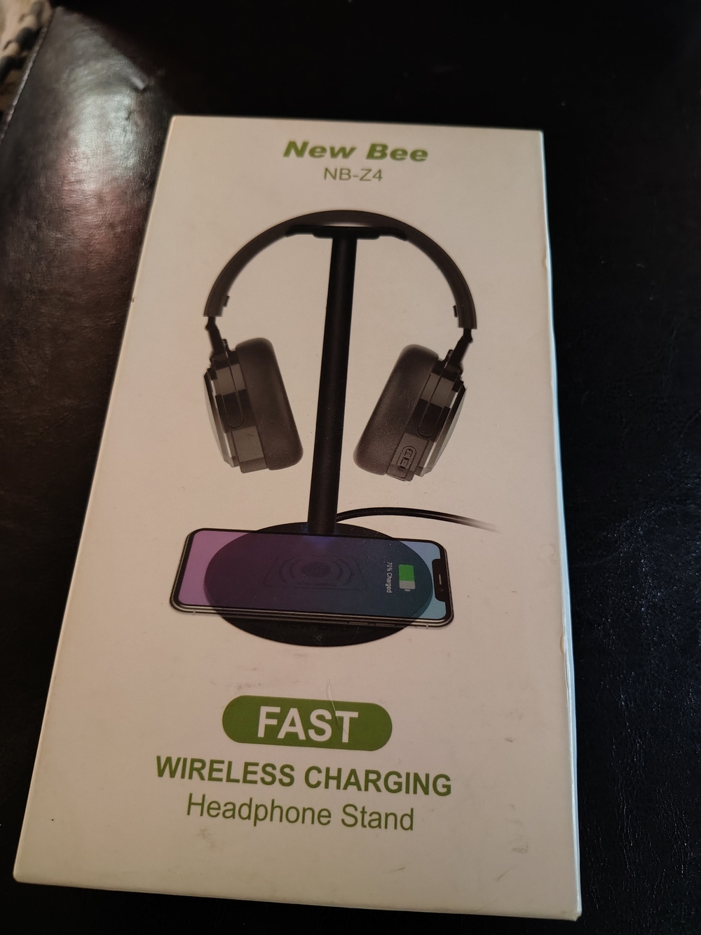 New Bee NB-Z4 Fast Wireless Charging Headphone Stand - Black (NIB)